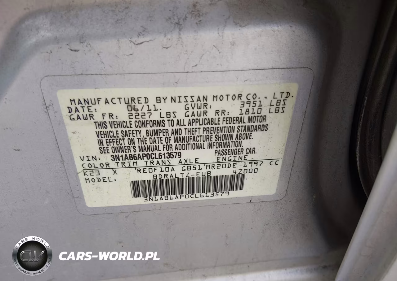 2012 Nissan Sentra 2.0 S VIN:3N1AB6AP0CL613579 - 9
