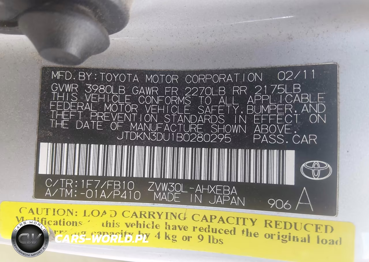 2011 Toyota Prius Two VIN:JTDKN3DU1B0280295 - 9