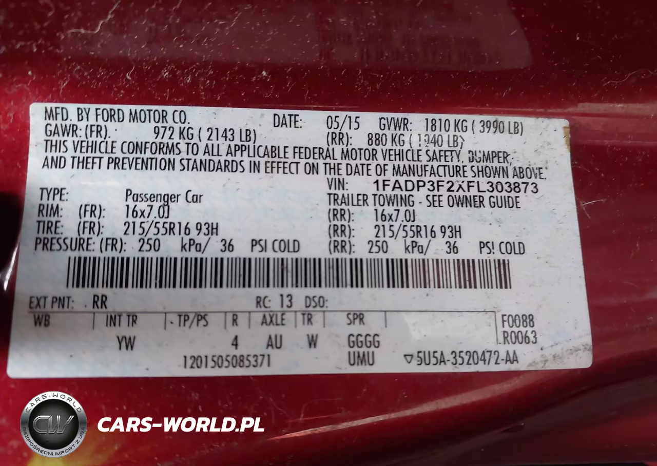 2015 Ford Focus Se VIN:1FADP3F2XFL303873 - 9
