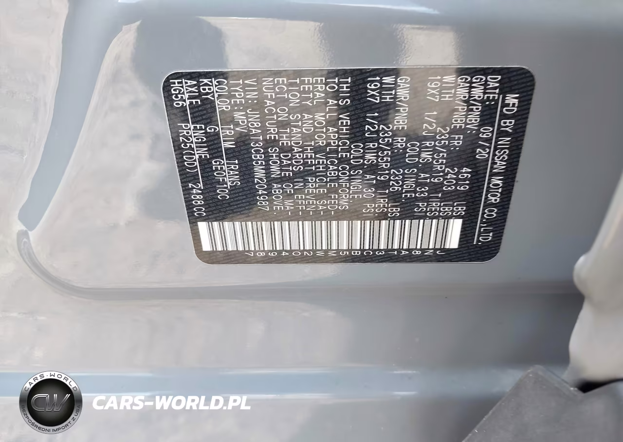 2021 Nissan Rogue Sl Intelligent Awd VIN:JN8AT3CB5MW204987 - 9