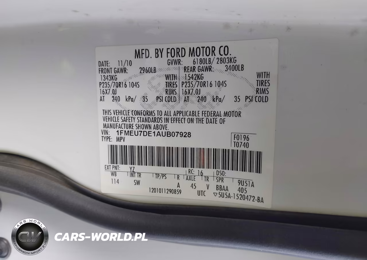 2010 Ford Explorer Xlt VIN:1FMEU7DE1AUB07928 - 9