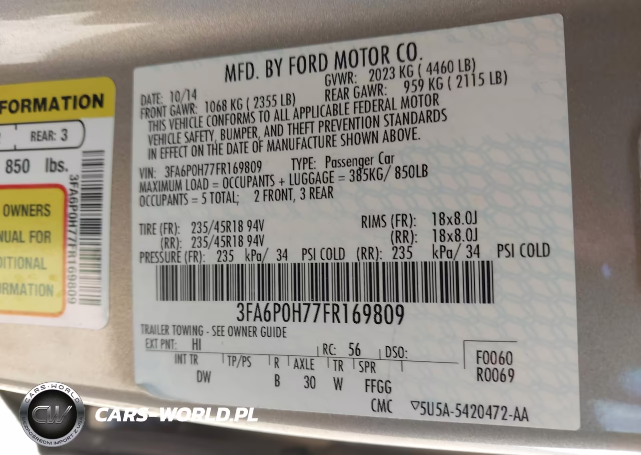 2015 Ford Fusion Se VIN:3FA6P0H77FR169809 - 9