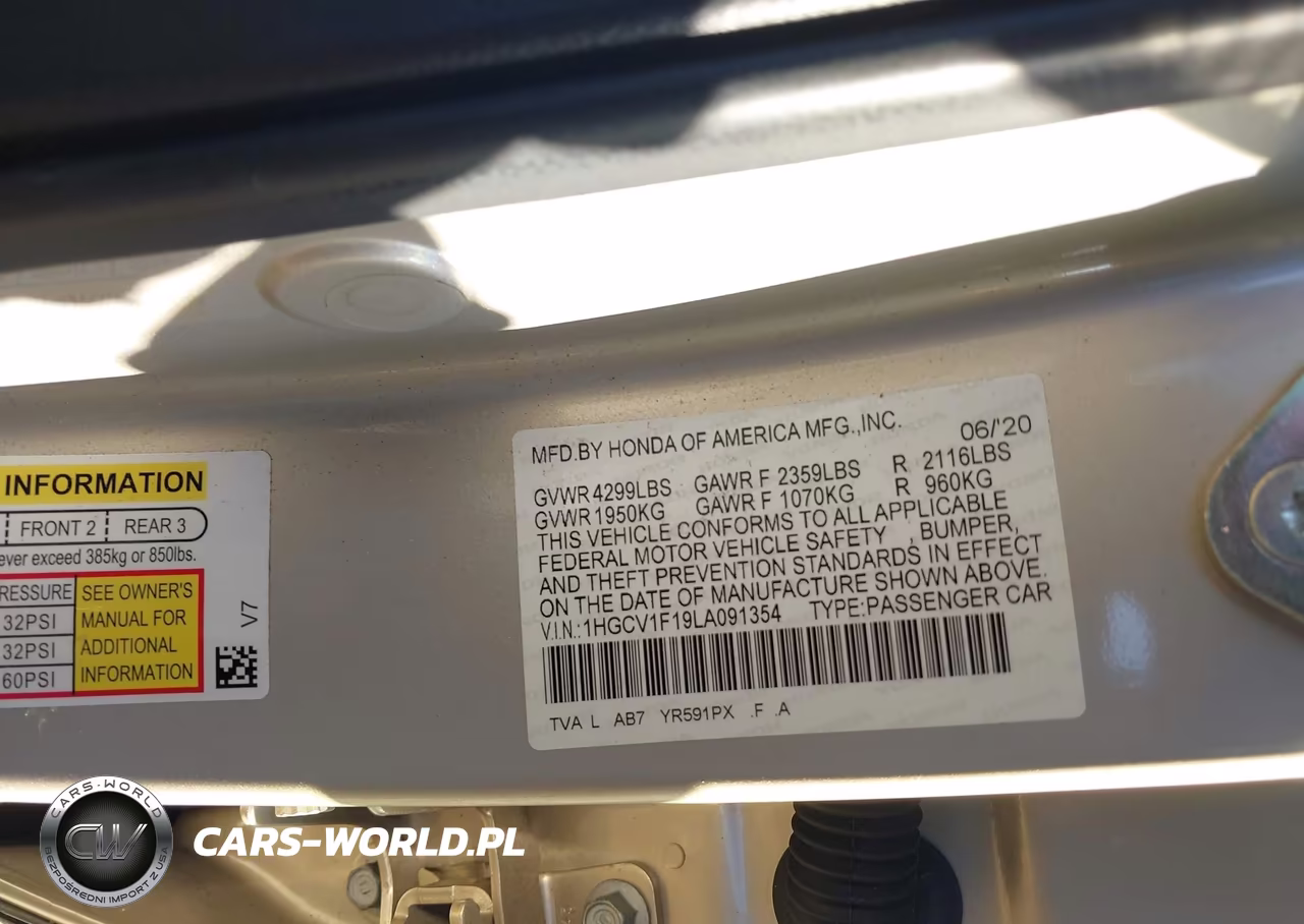 2020 Honda Accord Lx VIN:1HGCV1F19LA091354 - 9