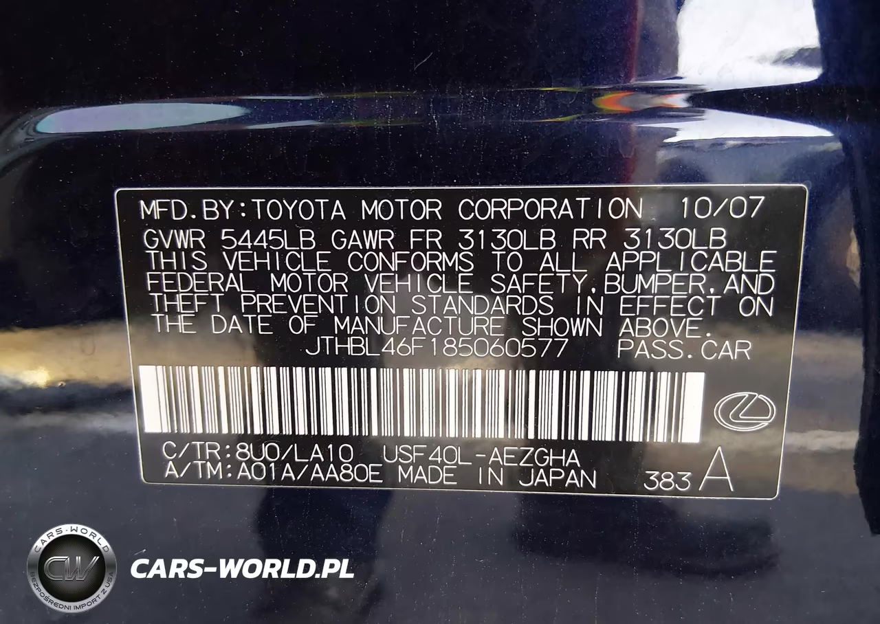 2008 Lexus Ls 460 VIN:JTHBL46F185060577 - 9