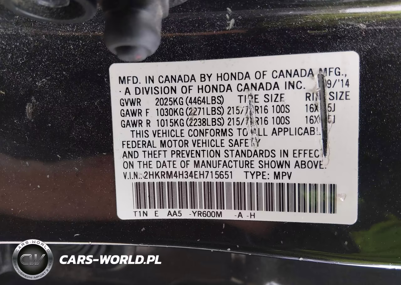 2014 Honda Cr-V Lx VIN:2HKRM4H34EH715651 - 9