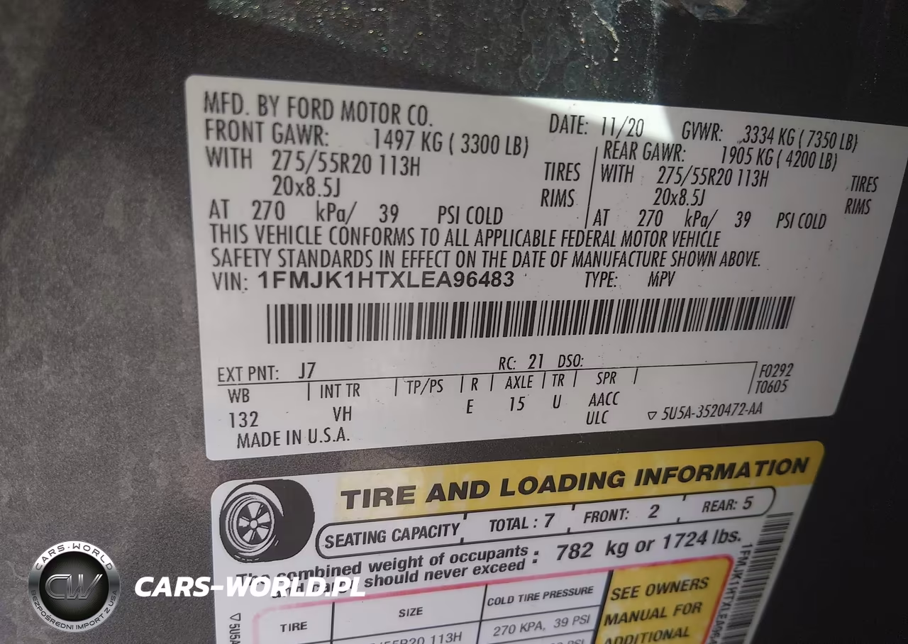 2020 Ford Expedition Xlt Max VIN:1FMJK1HTXLEA96483 - 9
