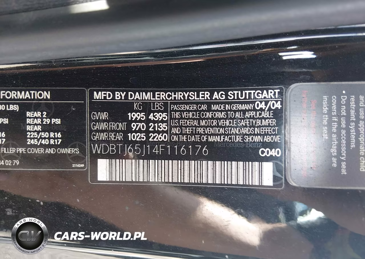 2004 Mercedes-Benz Clk 320 VIN:WDBTJ65J14F116176 - 9