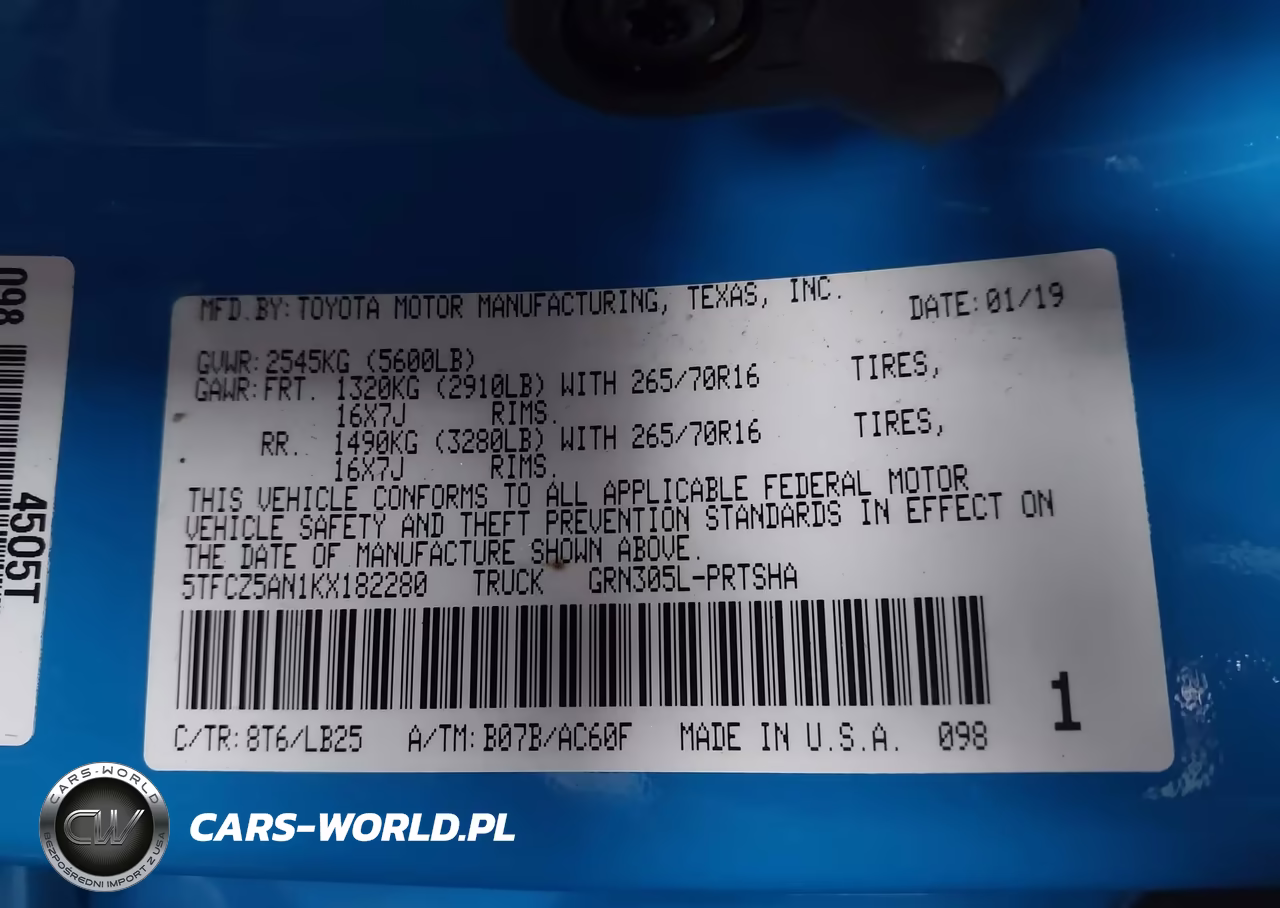 2019 Toyota Tacoma Trd Pro VIN:5TFCZ5AN1KX182280 - 9