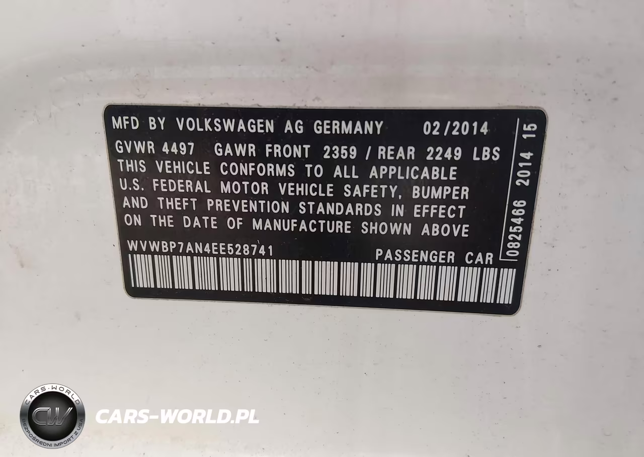 2014 Volkswagen Cc 2.0T Sport VIN:WVWBP7AN4EE528741 - 9
