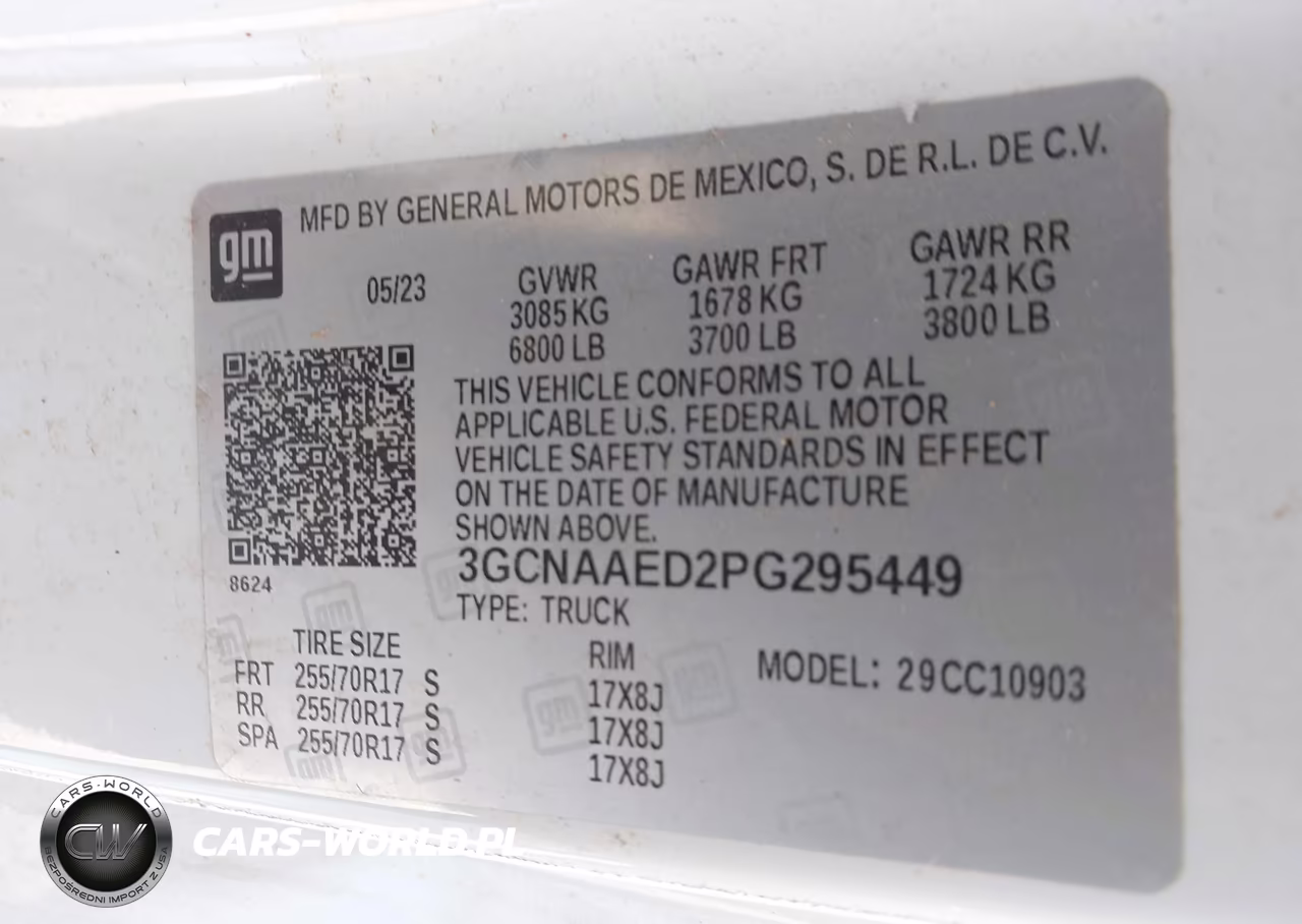2023 Chevrolet Silverado 1500 2Wd Long Bed Wt VIN:3GCNAAED2PG295449 - 9