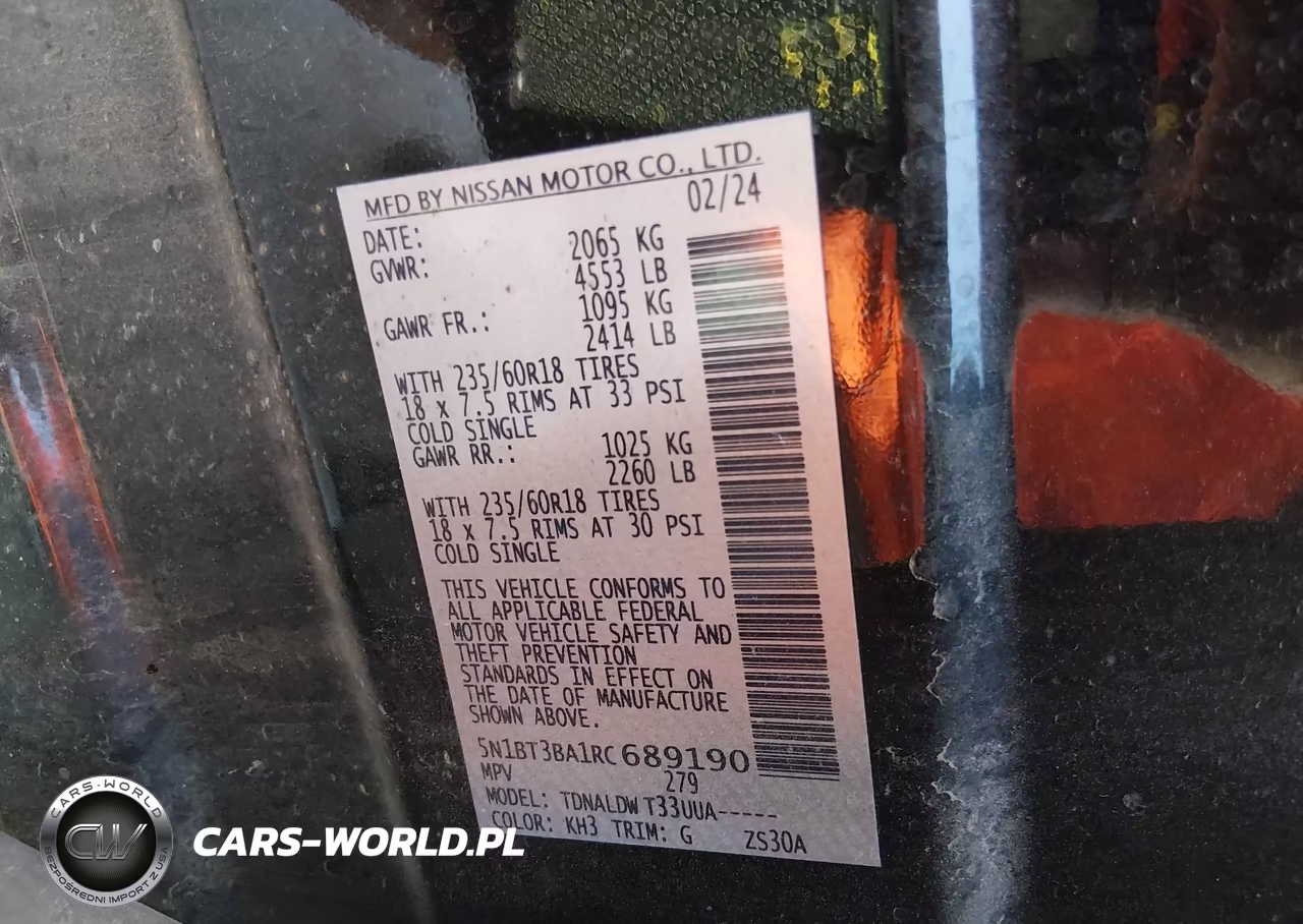 2024 Nissan Rogue Sv Fwd VIN:5N1BT3BA1RC689190 - 8