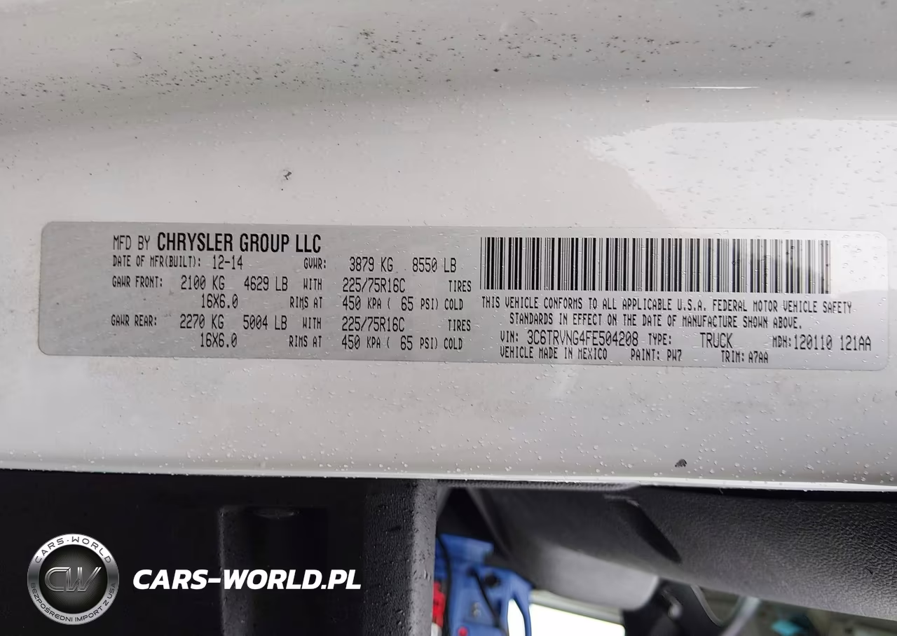2015 Ram Promaster 1500 Low Roof VIN:3C6TRVNG4FE504208 - 9