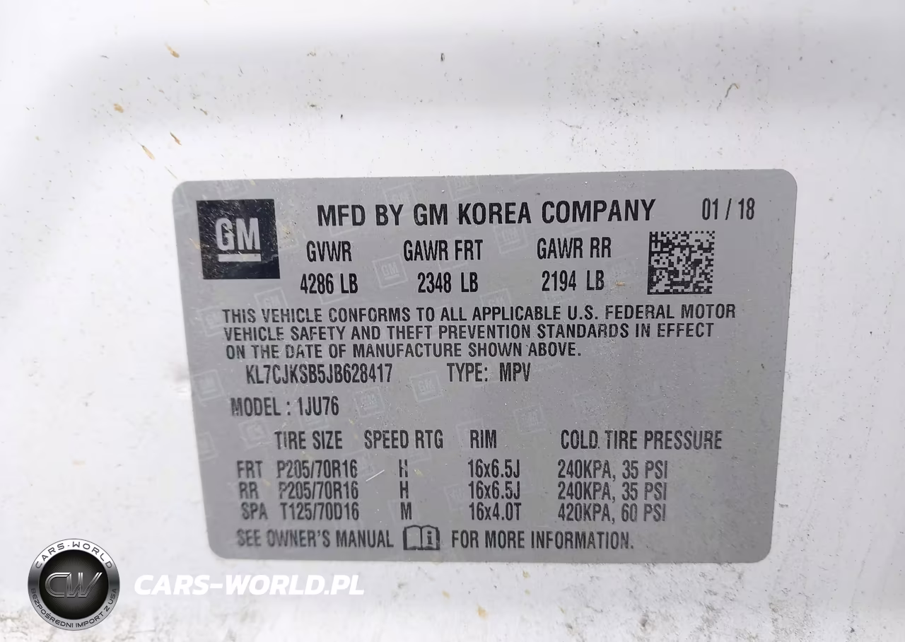 2018 Chevrolet Trax Ls VIN:KL7CJKSB5JB628417 - 9