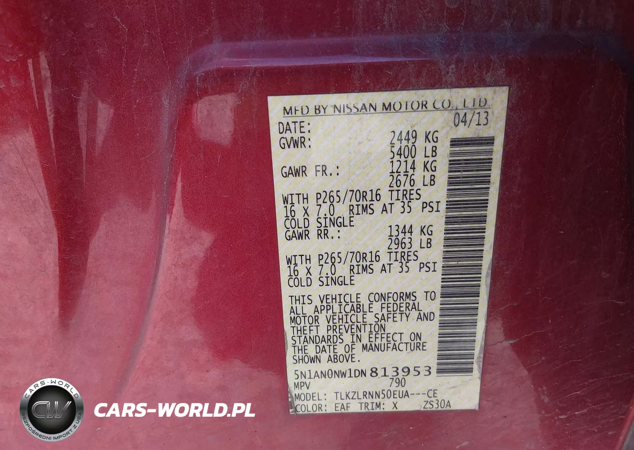 2013 Nissan Xterra S VIN:5N1AN0NW1DN813953 - 9