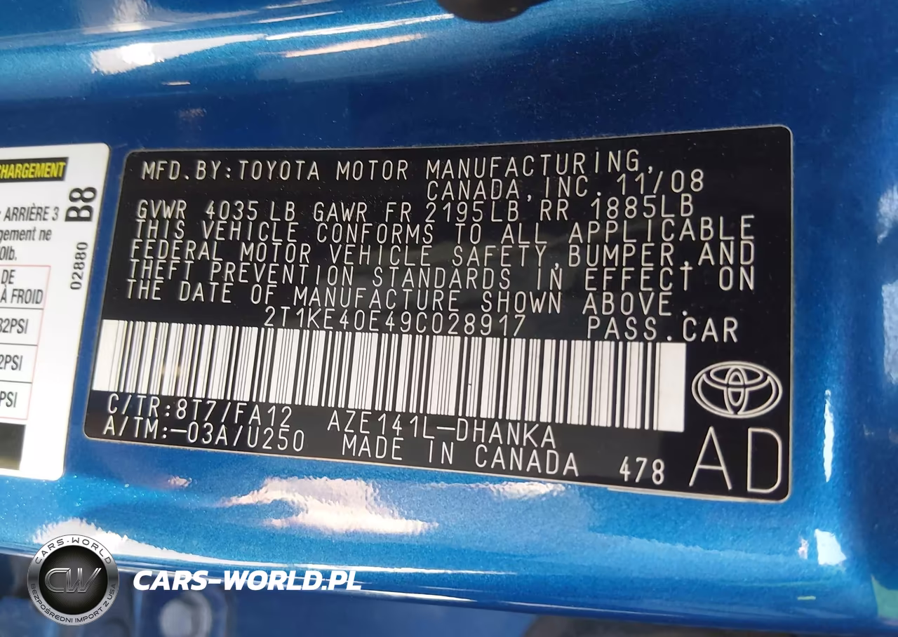 2009 Toyota Matrix S VIN:2T1KE40E49C028917 - 9