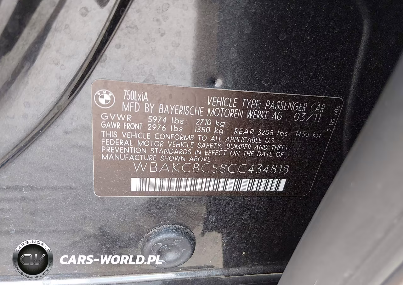 2012 BMW 750Li xDrive VIN:WBAKC8C58CC434818 - 9