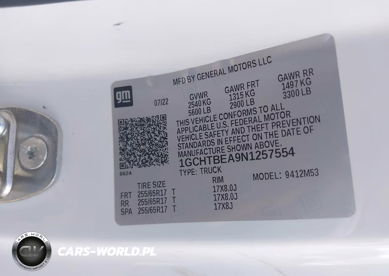 2022 Chevrolet Colorado 4Wd Long Box Wt VIN:1GCHTBEA9N1257554 - 4
