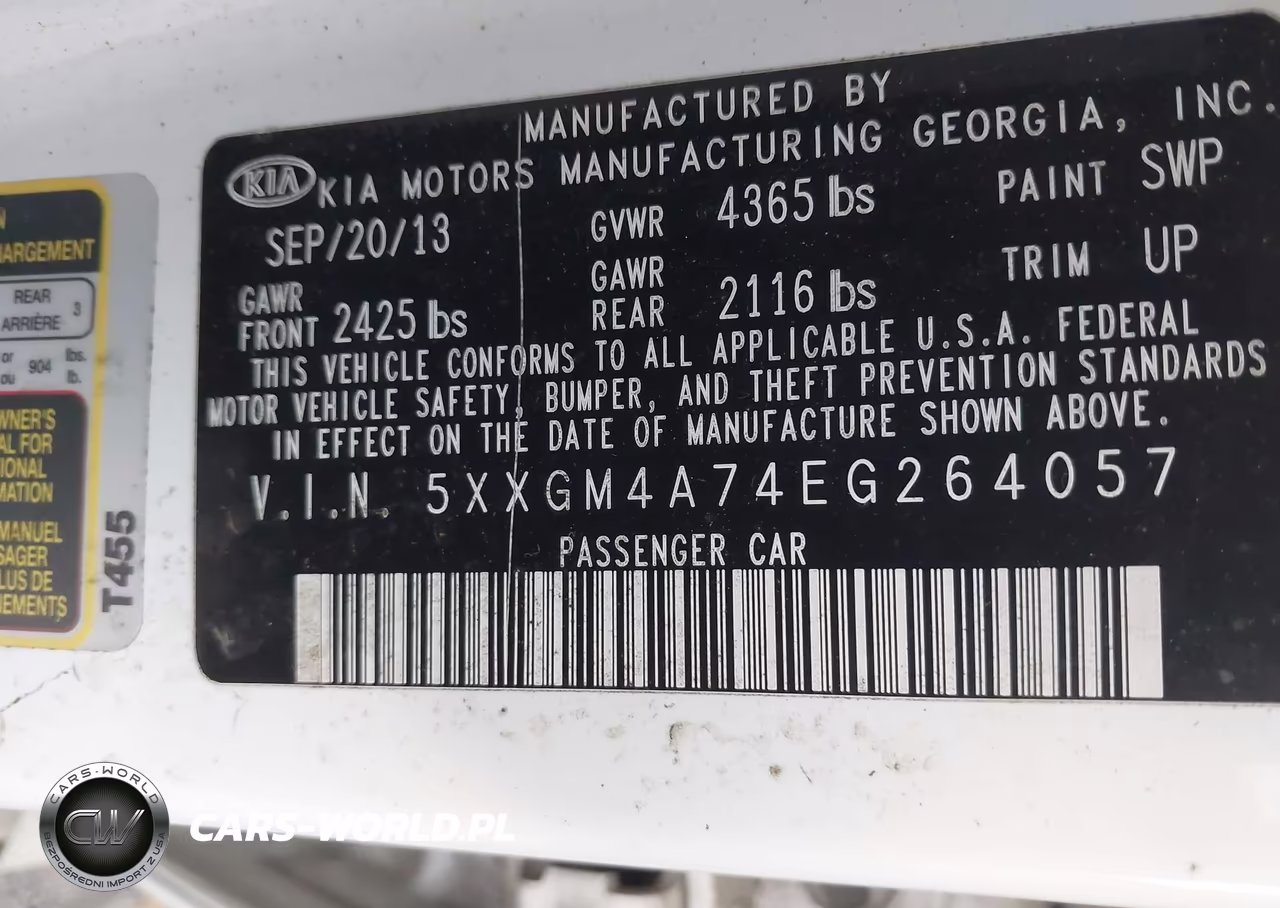 2014 Kia Optima Lx VIN:5XXGM4A74EG264057 - 9