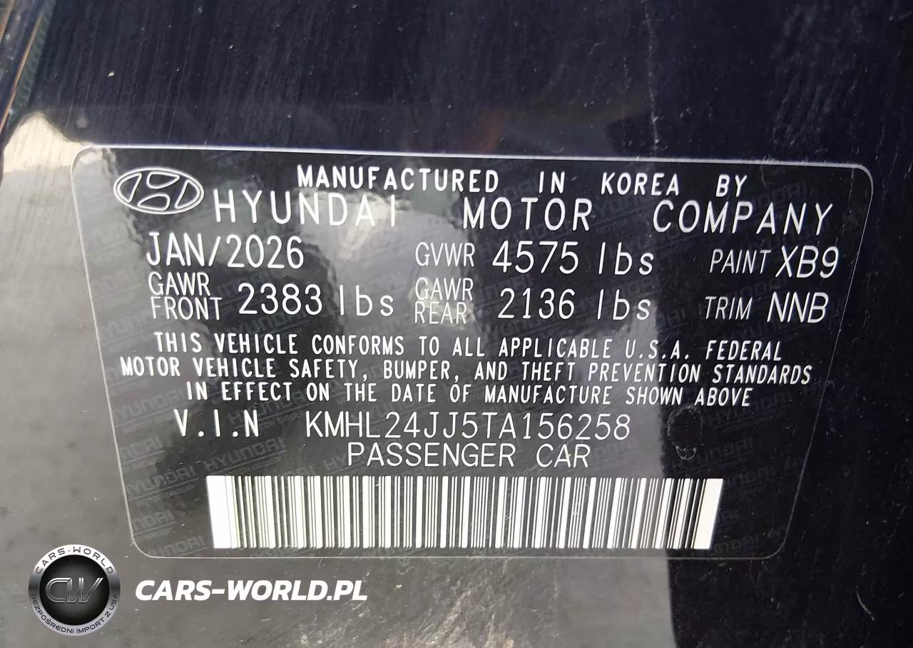 2026 Hyundai Sonata Hybrid Blue VIN:KMHL24JJ5TA156258 - 7