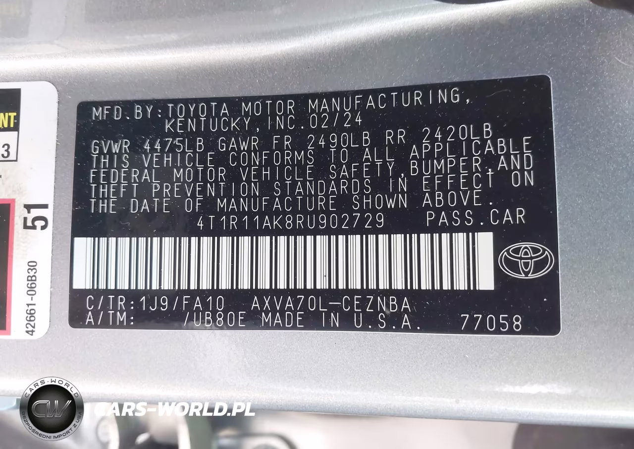 2024 Toyota Camry Le VIN:4T1R11AK8RU902729 - 9