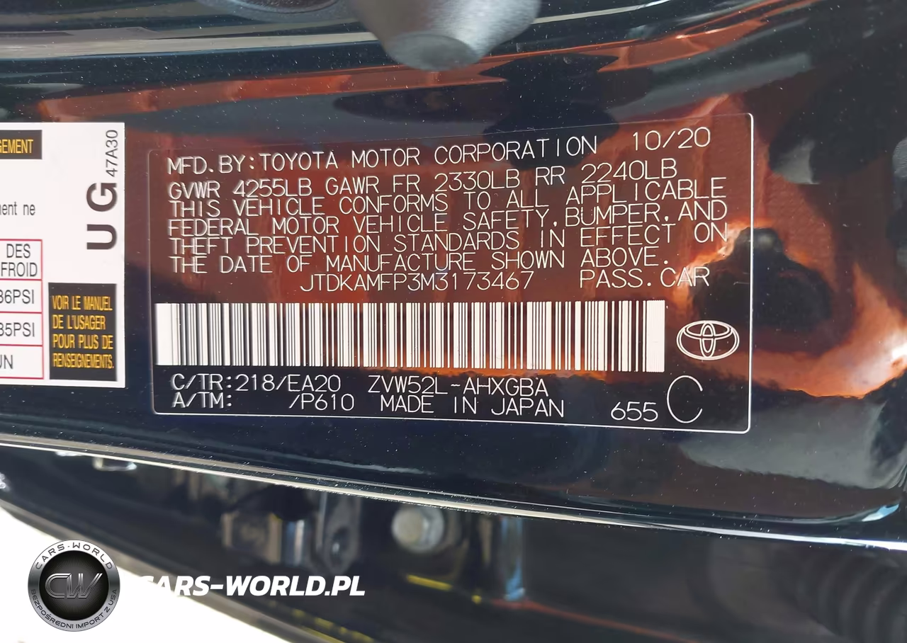 2021 Toyota Prius Prime Xle VIN:JTDKAMFP3M3173467 - 9