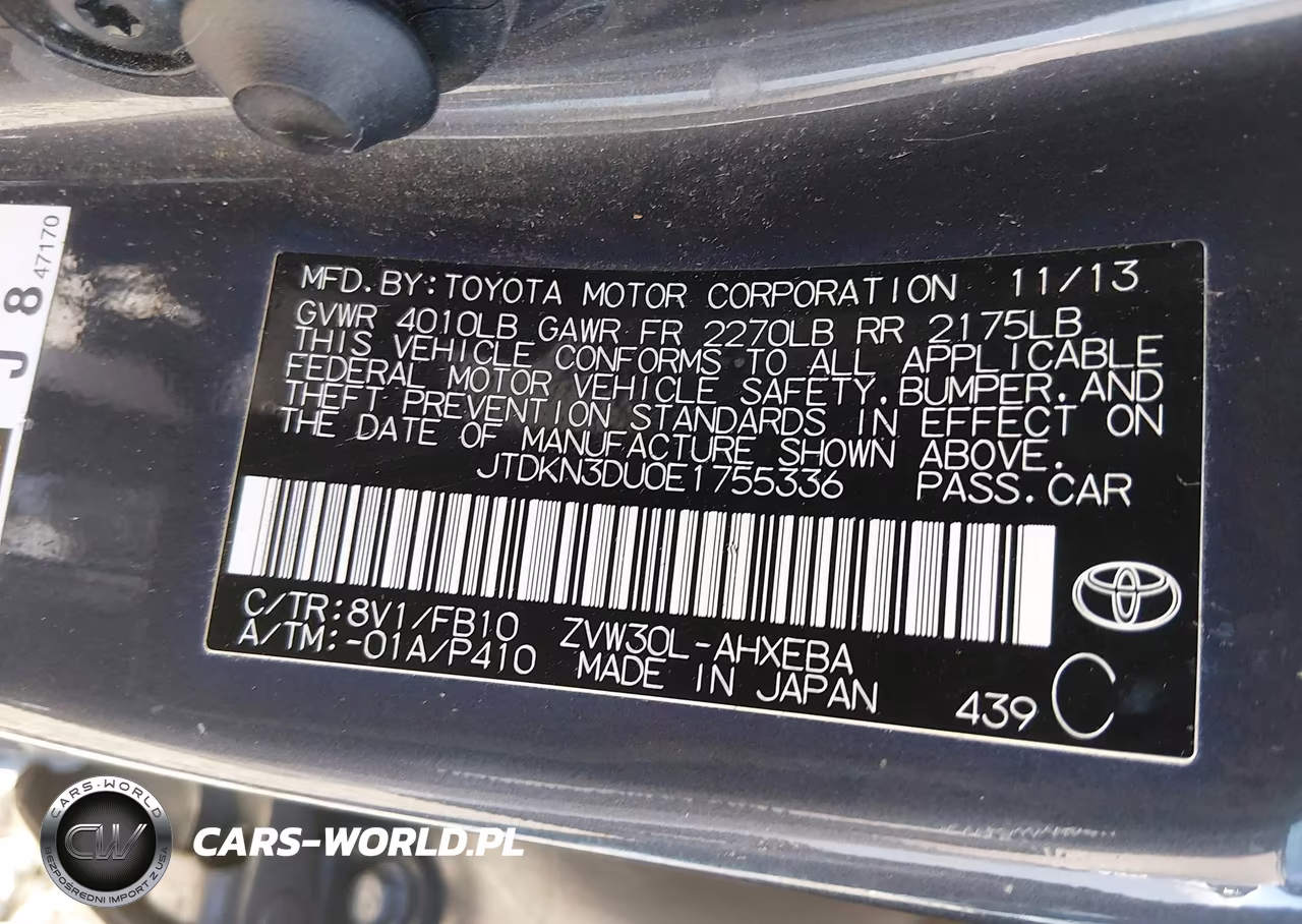 2014 Toyota Prius Two VIN:JTDKN3DU0E1755336 - 9