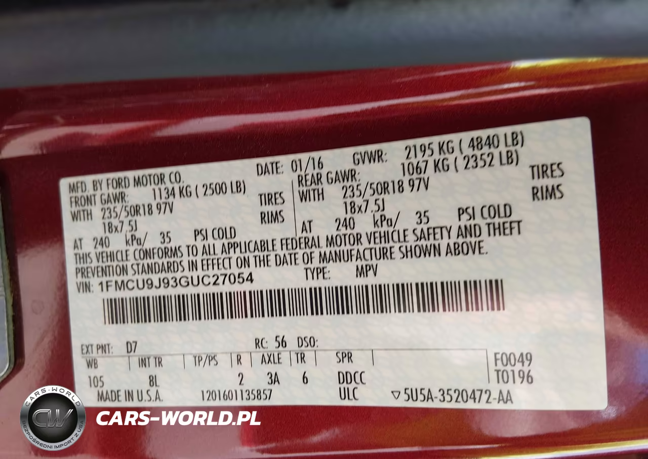2016 Ford Escape Titanium VIN:1FMCU9J93GUC27054 - 9