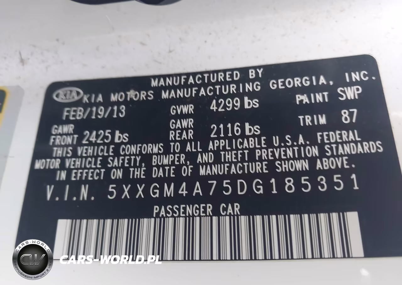 2013 Kia Optima Lx VIN:5XXGM4A75DG185351 - 9