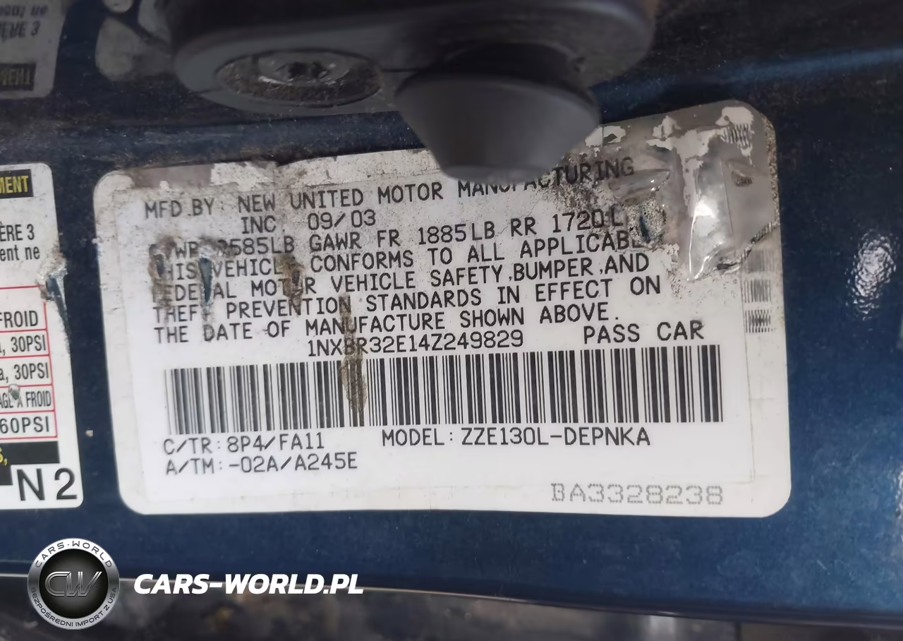 2004 Toyota Corolla Le VIN:1NXBR32E14Z249829 - 9