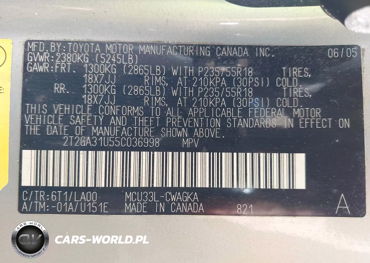 2005 Lexus Rx 330 VIN:2T2GA31U55C036998 - 9