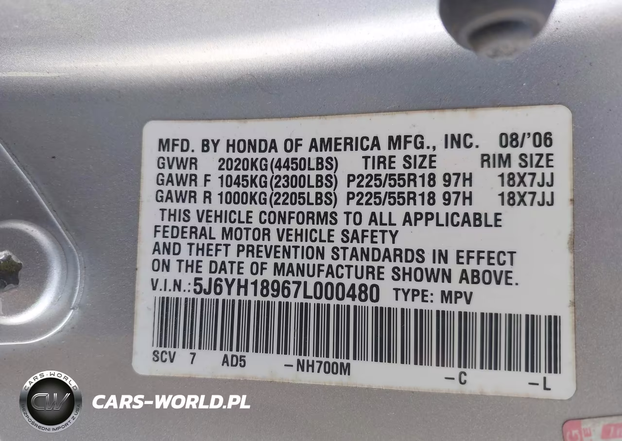 2007 Honda Element Sc VIN:5J6YH18967L000480 - 9