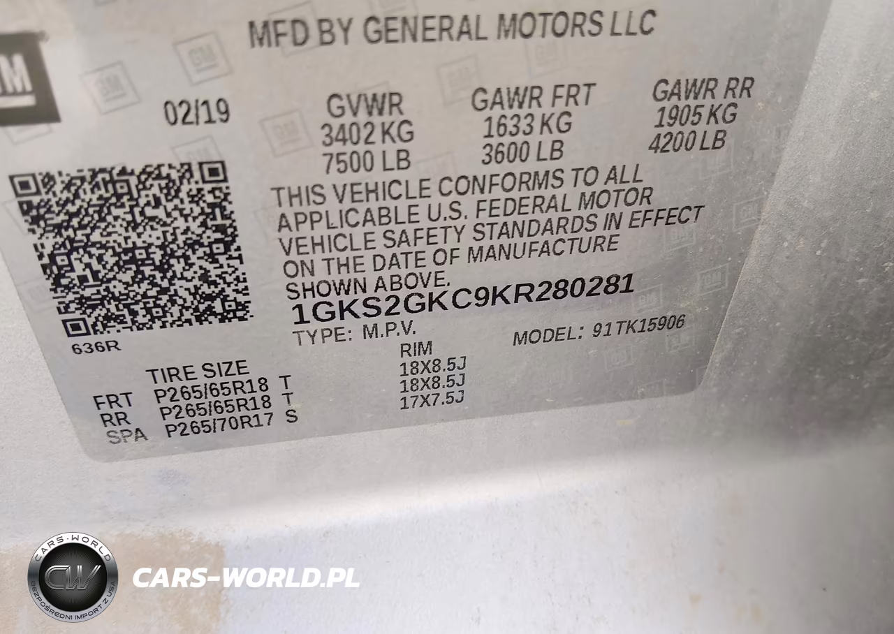 2019 GMC Yukon Xl Slt VIN:1GKS2GKC9KR280281 - 9