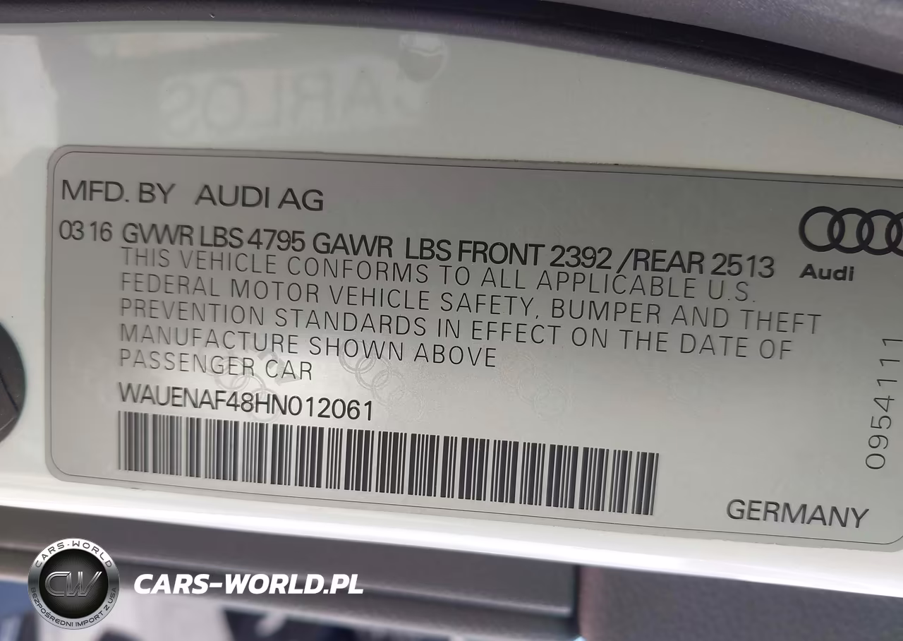 2017 Audi A4 2.0T Premium VIN:WAUENAF48HN012061 - 9