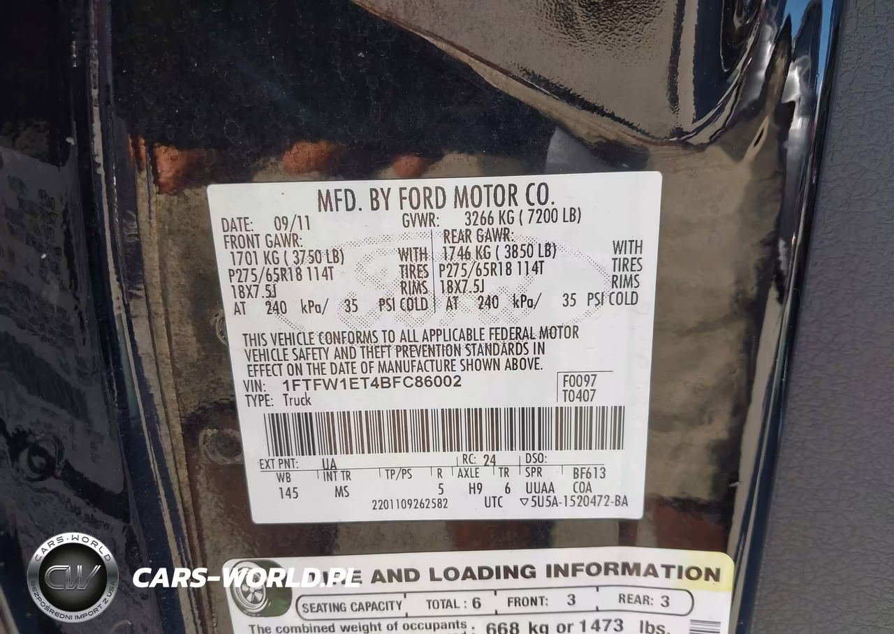 2011 Ford F-150 Xlt VIN:1FTFW1ET4BFC86002 - 9