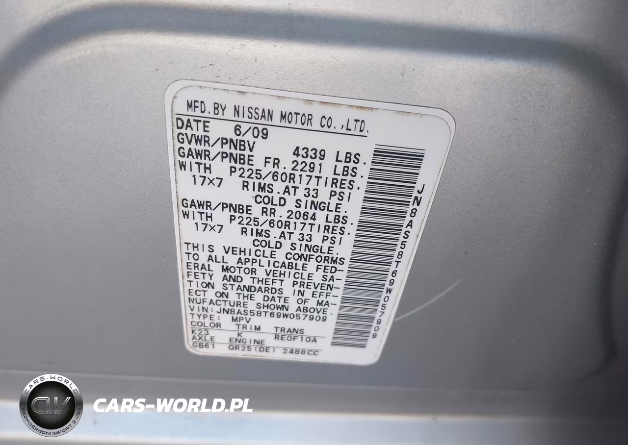 2009 Nissan Rogue Sl VIN:JN8AS58T69W057909 - 9
