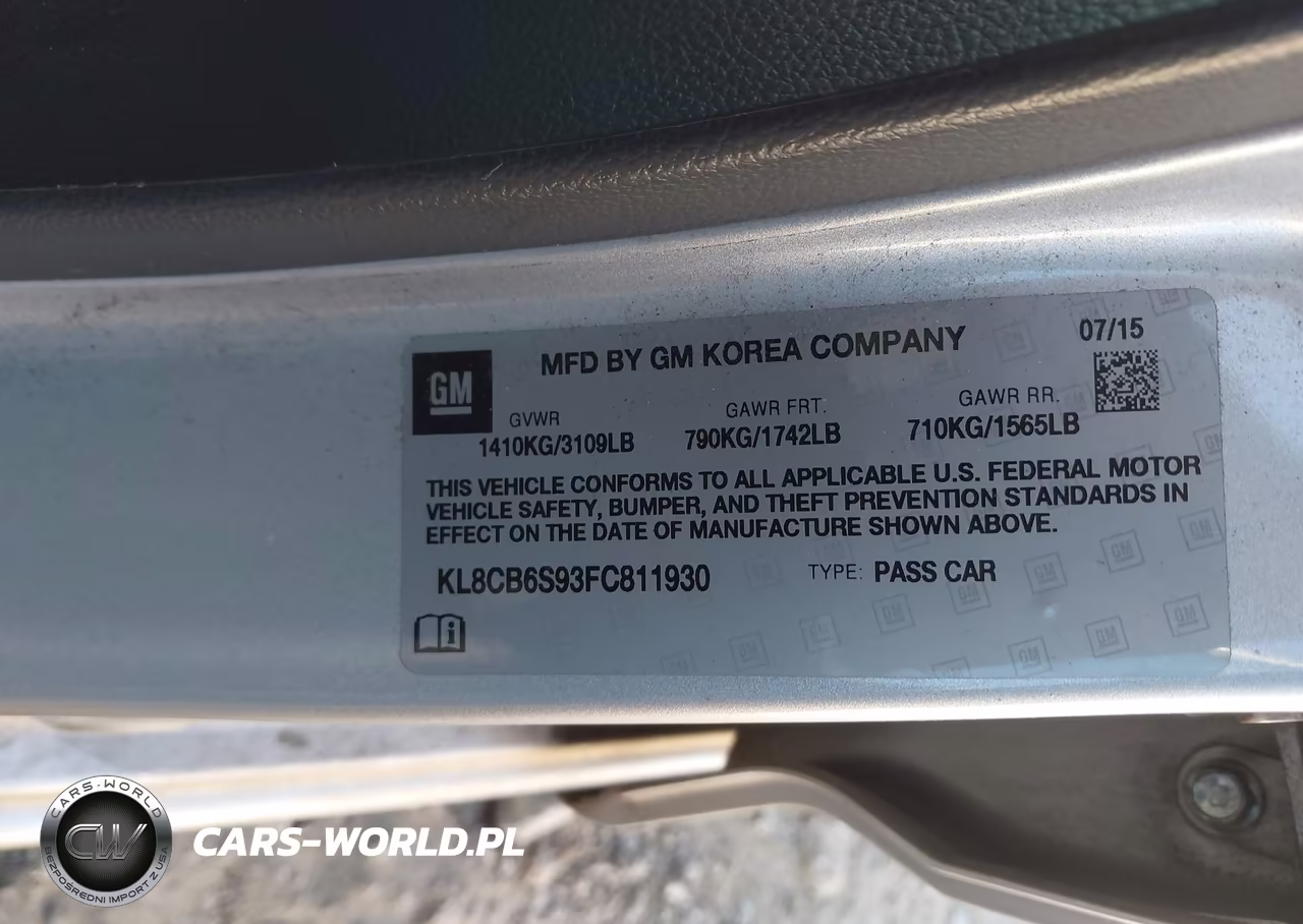 2015 Chevrolet Spark Ls Cvt VIN:KL8CB6S93FC811930 - 9