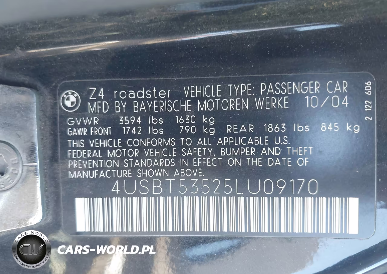 2005 BMW Z4 3.0I VIN:4USBT53525LU09170 - 9