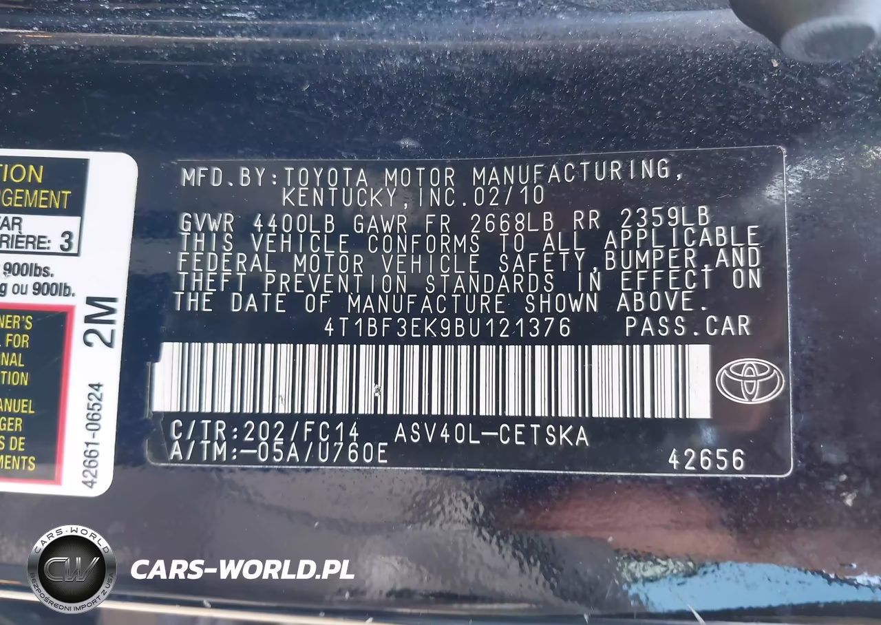 2011 Toyota Camry Se VIN:4T1BF3EK9BU121376 - 9