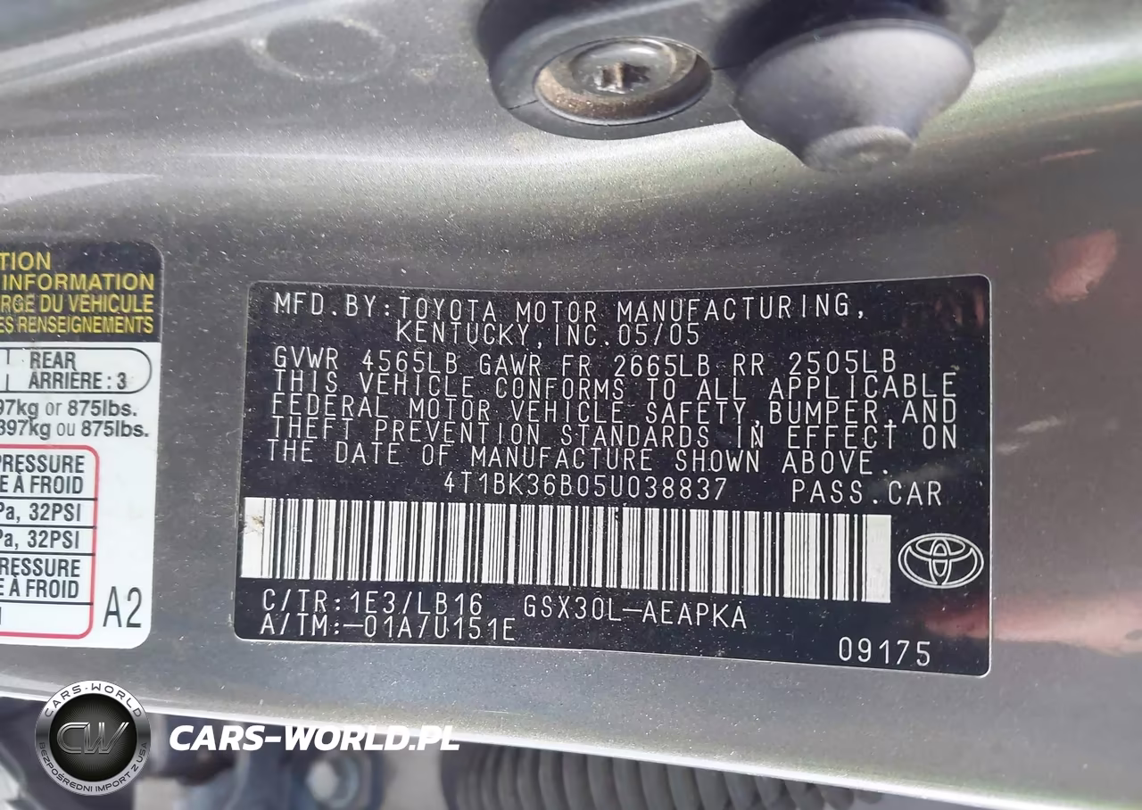 2005 Toyota Avalon Limited VIN:4T1BK36B05U038837 - 9
