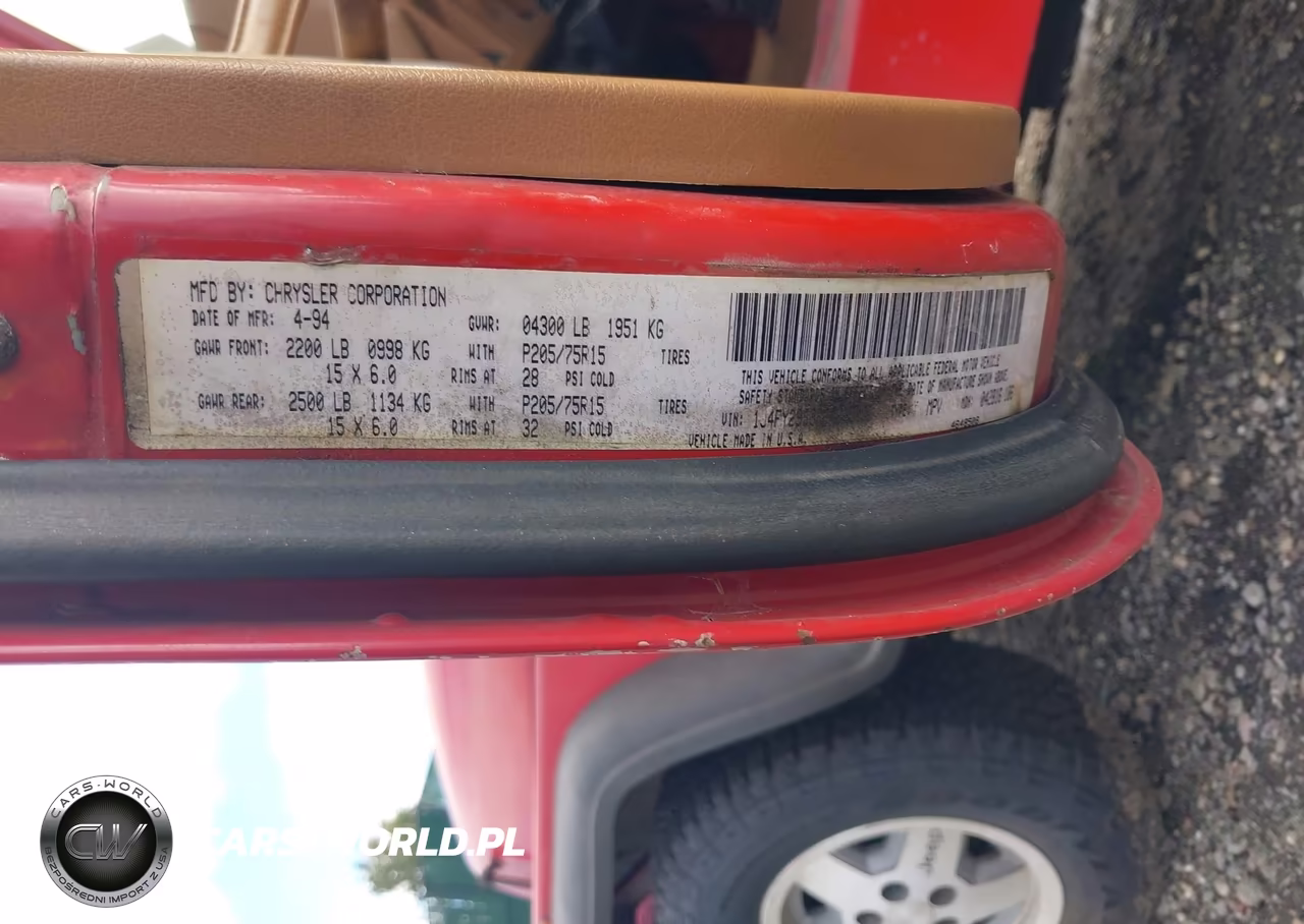 1994 Jeep Wrangler - Yj Se VIN:1J4FY29S3RP461503 - 9