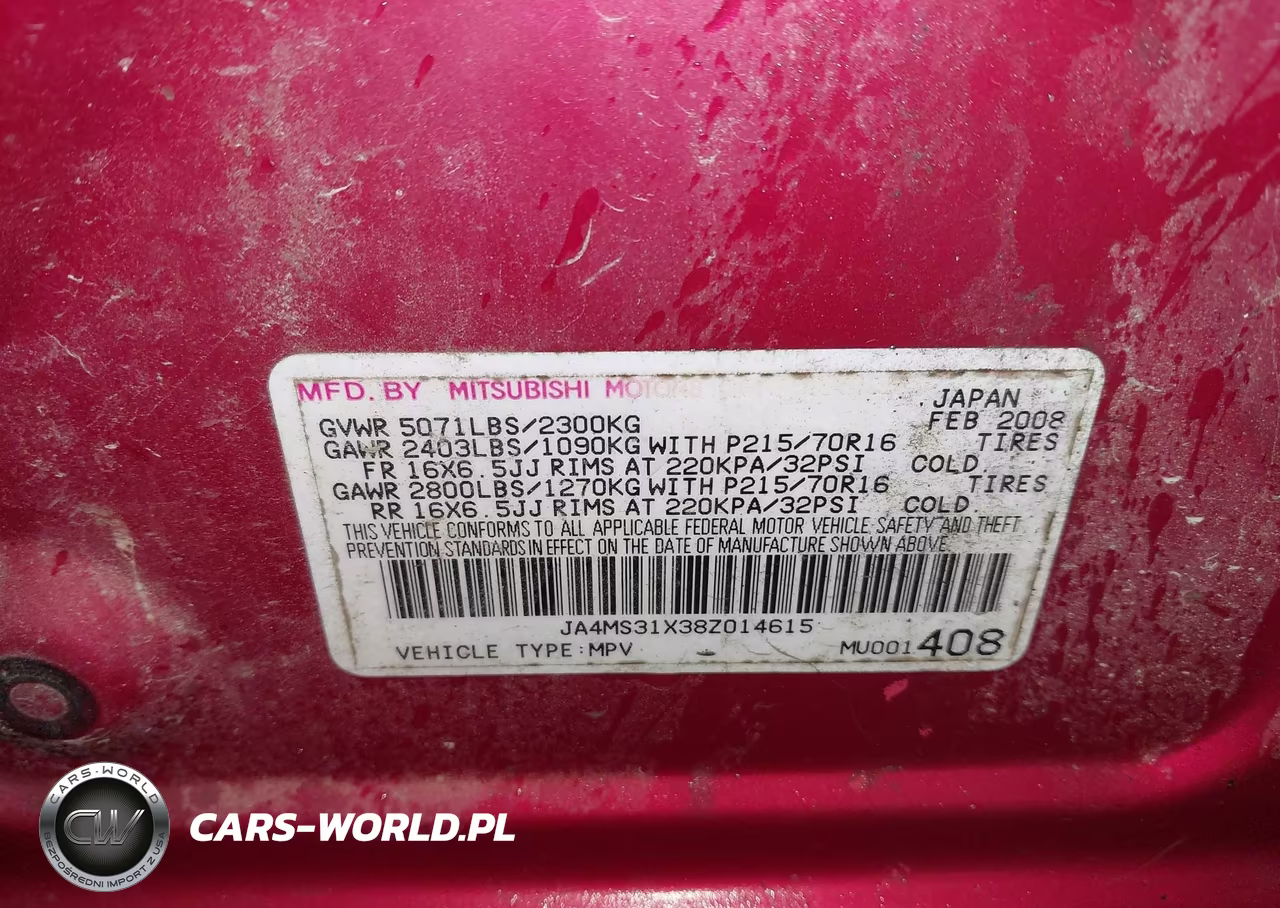 2008 Mitsubishi Outlander Ls VIN:JA4MS31X38Z014615 - 9