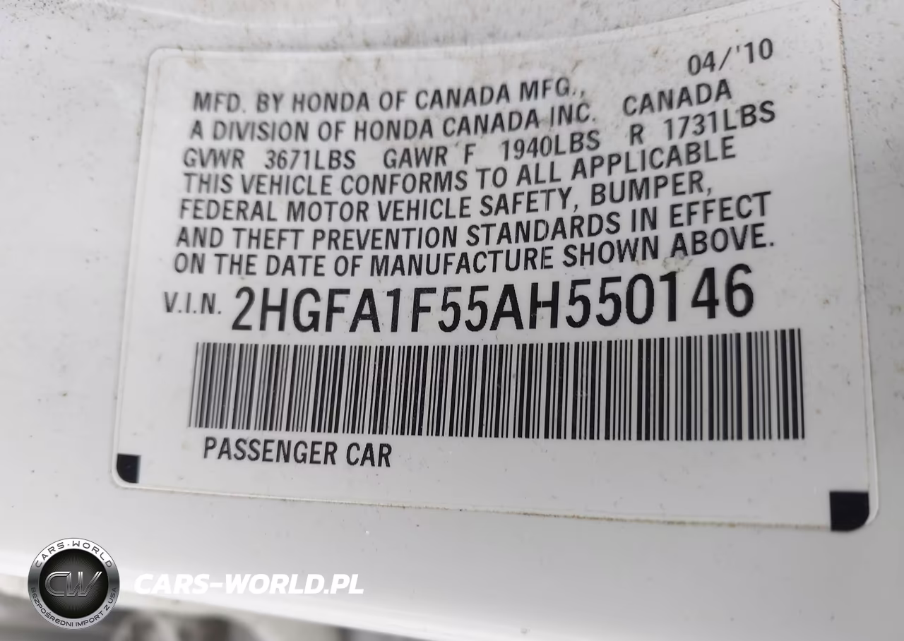 2010 Honda Civic Lx VIN:2HGFA1F55AH550146 - 9