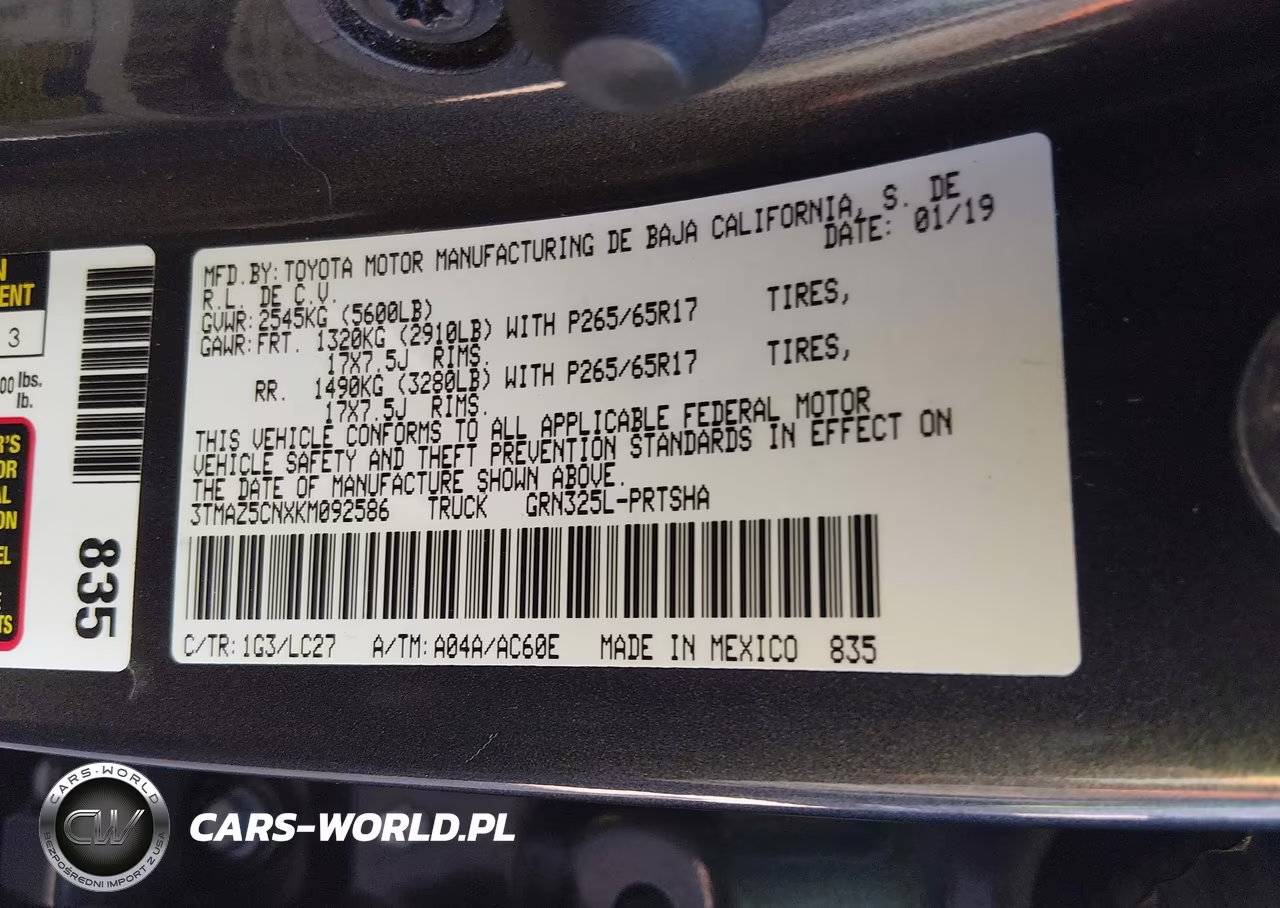 2019 Toyota Tacoma Trd Sport VIN:3TMAZ5CNXKM092586 - 9