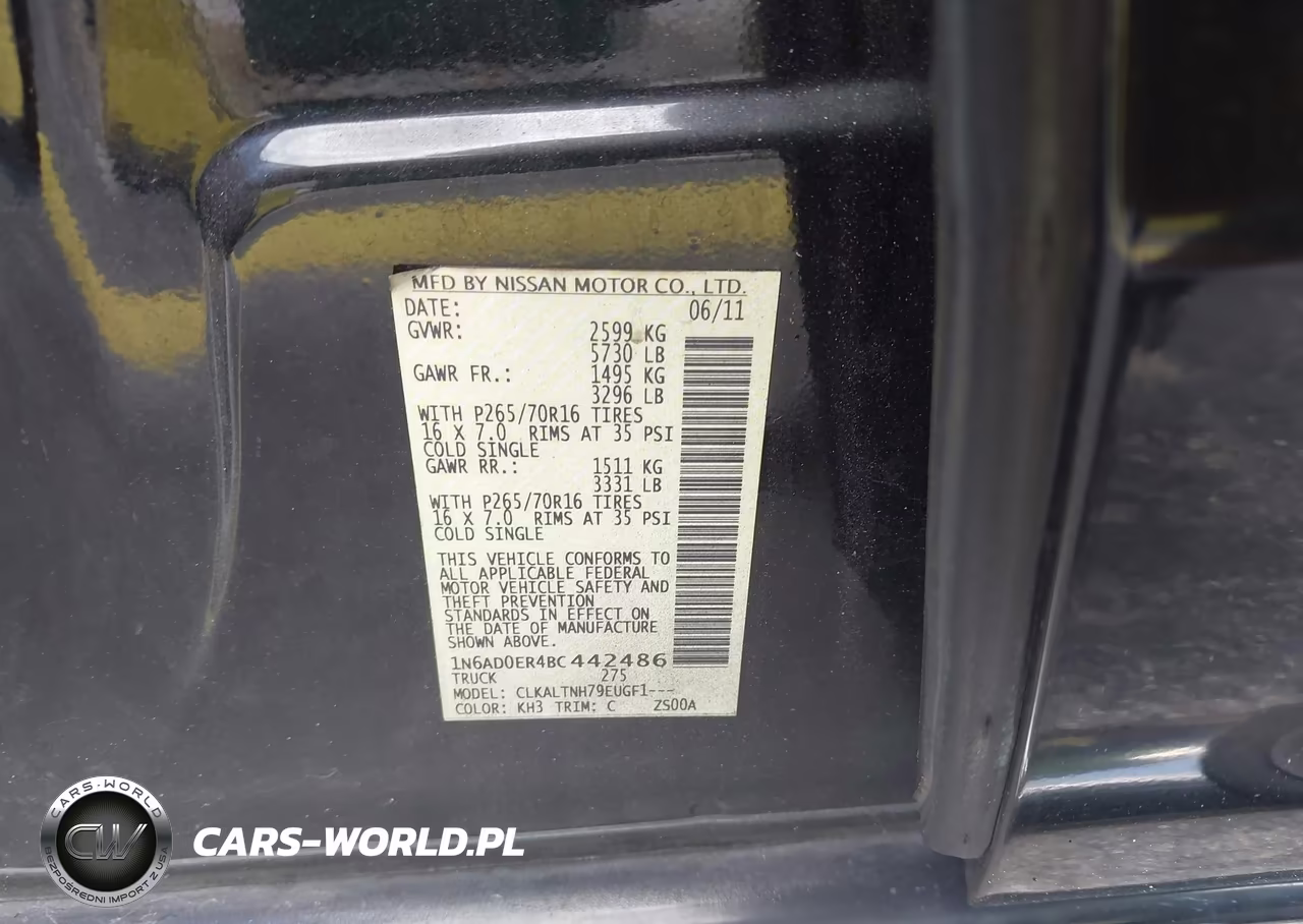 2011 Nissan Frontier Sv VIN:1N6AD0ER4BC442486 - 9