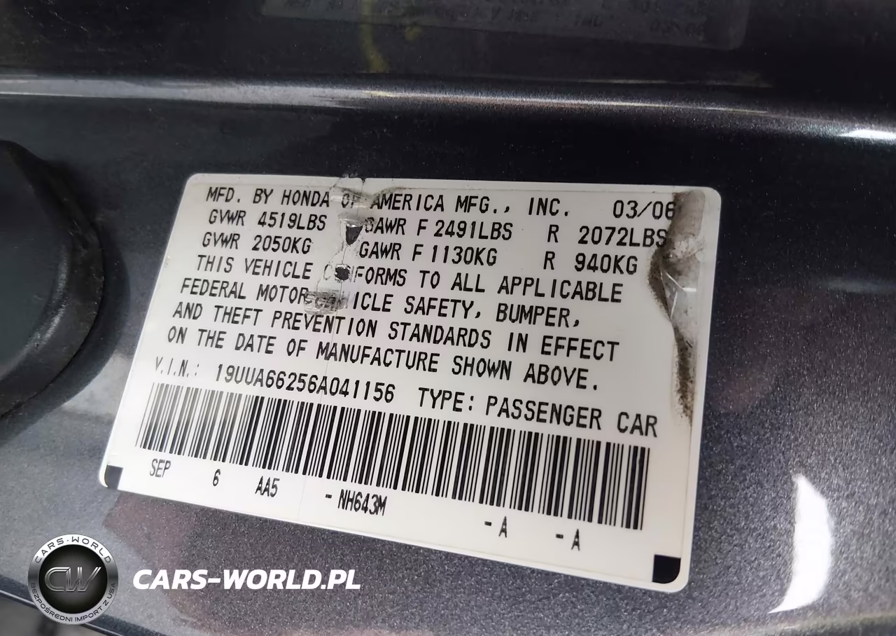 2006 Acura Tl VIN:19UUA66256A041156 - 9