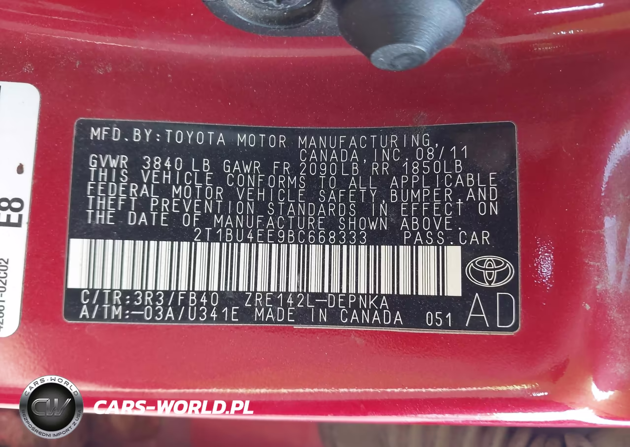 2011 Toyota Corolla Le VIN:2T1BU4EE9BC668333 - 9