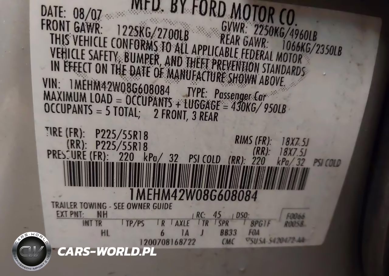 2008 Mercury Sable Premier VIN:1MEHM42W08G608084 - 9
