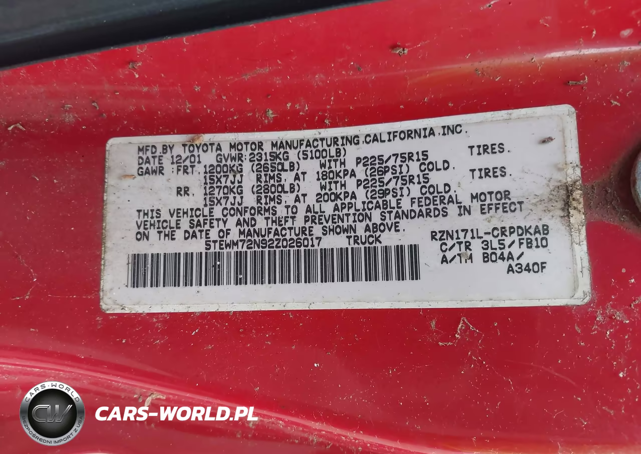 2002 Toyota Tacoma VIN:5TEWM72N92Z026017 - 9