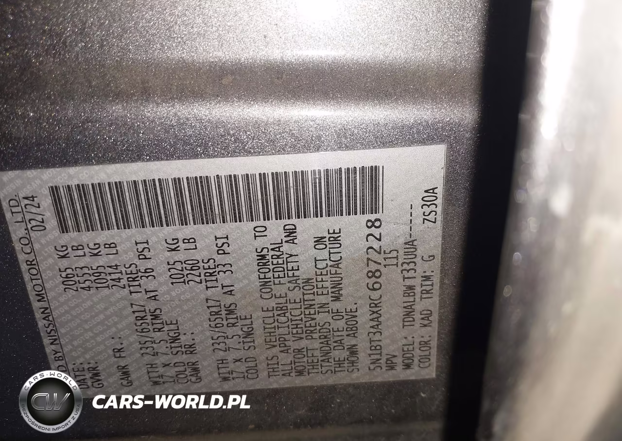 2024 Nissan Rogue S Fwd VIN:5N1BT3AAXRC687228 - 9