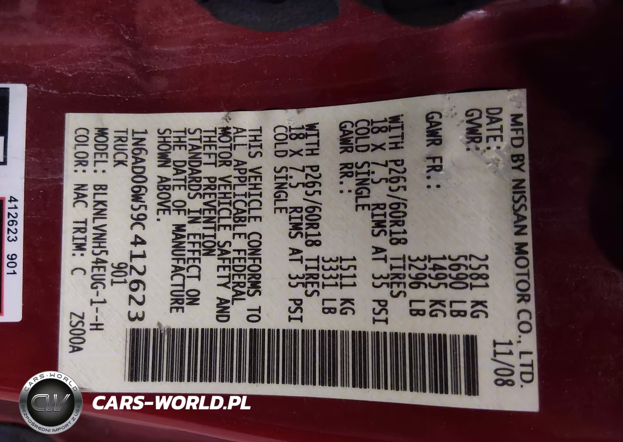2009 Nissan Frontier Le VIN:1N6AD06W59C412623 - 9
